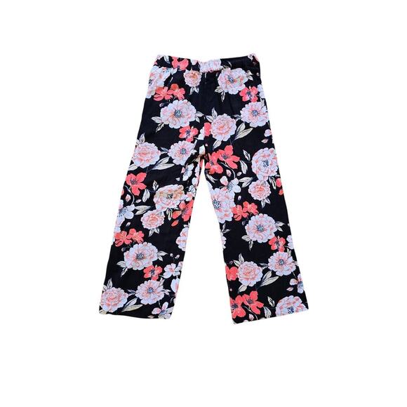 Roxy Black Floral Wide Leg Pull On‎ Breezy Vacation Classy Breathable Pants Med. - Picture 4 of 4